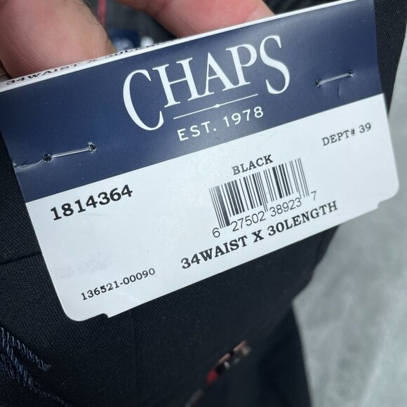 Chaps Black Two-Piece Suit Set Jacket 42S Pants 34Wx30L a1195 - Picture 2 of 9
